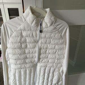 Glyder White Quilted Puffer Jacket with High Collar